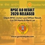 RPSC JLO Result 2020 Released