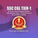 SSC CGL Tier-1 Previous Year Question Papers with Answer Keys - Free Download