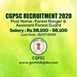 CGPSC Recruitment 2020