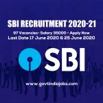 SBI Recruitment 2020-21 : 97 Vacancies- Salary 35000 - Apply Now